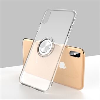 Finger Ring Kickstand Clear TPU Cover for iPhone XS Max  (Built-in Magnetic Metal Sheet)