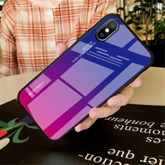 Gradient Color Glass + PC + TPU Hybrid Case for iPhone XS Max 