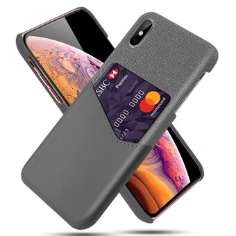 KSQ Cloth Splicing PU Leather Coated PC Hard Case with Card Slot for iPhone XS Max 