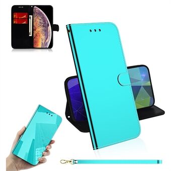 Mirror-like Surface Flip Leather Wallet Stand Phone Casing for iPhone XS Max 