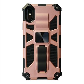 Kickstand Armor Dropproof PC TPU Hybrid Case with Magnetic Metal Sheet for iPhone XS Max 