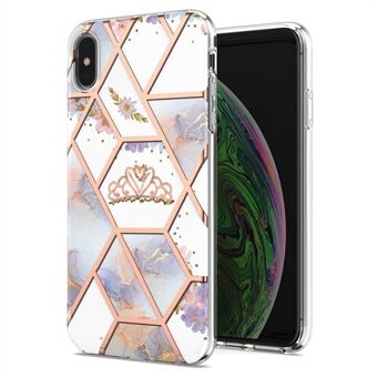 2.0mm IMD IML Electroplating Marble Flower Pattern TPU Shell for 	iPhone XS Max 