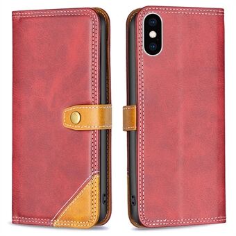 BINFEN COLOR for iPhone XS Max  BF Leather Series-8 12 Style Stand Shell with Card Slots Design, Splicing Leather Case Double Stitching Lines Folio Flip Cover