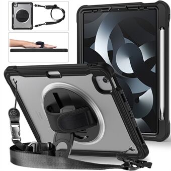 Kickstand Tablet Case til iPad Air (2020) / (2022) / iPad Pro 11 (2018) / (2020) / (2021) / (2022) , PC+TPU beskyttelsescover med skulderrem / håndstrop