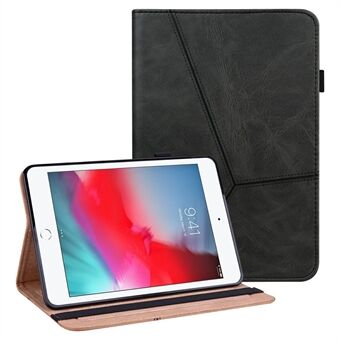 Læder-tabletcover med almindeligt syning med kortholder og automatisk vækning/søvnfunktion til iPad mini 4/(2019) 
