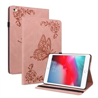 Stødsikkert letvægts-tabletcover med påtrykt sommerfuglblomst PU- Stand til iPad Mini / iPad Mini 2 / iPad mini 3 / iPad mini 4 / iPad mini (2019) 