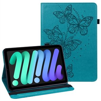Påtrykt Butterfly PU- Stand beskyttende etui med kortpladser og elastik til iPad Mini / 2/3/4 / mini (2019) 
