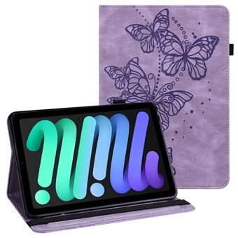 Påtrykt Butterfly PU- Stand beskyttende etui med kortpladser og elastik til iPad Mini / 2/3/4 / mini (2019) 