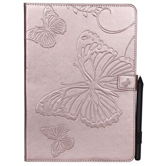 Imprint Butterfly Flower Stand Wallet Lædertaske til iPad Air 10.5 (2019)/ Pro 10.5 (2017)