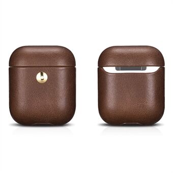 ICARER Detachable Style Crazy Horse Texture Leather AirPods Cover for Apple AirPods with Wireless Charging Case (2019) / AirPods with Charging Case (2019)/(2016)