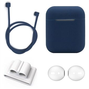 4-in-1 Accessories Silicone Case + Neck Strap + Earphone Holder + Earbud Cover for Apple AirPods with Wireless Charging Case (2019) AirPods with Charging Case (2019)/(2016)