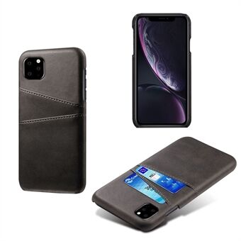 KSQ Dobbelt Card Slots Case til iPhone 11 6,1 tommer, PU læderbelagt PC Slim Fit beskyttende telefoncover