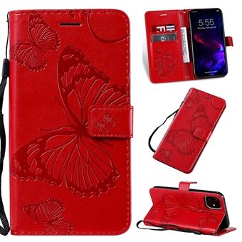Imprint Butterfly Læder Wallet Case til iPhone 11  (2019)