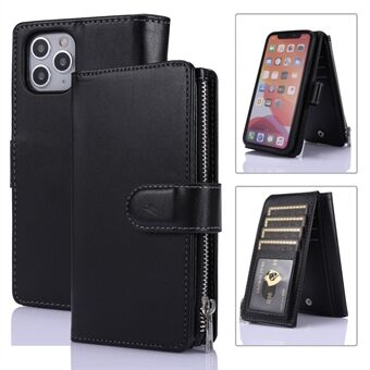 Leather Zipper Wallet Phone Cover Shell with Nine Card Slots for Apple  iPhone 11 