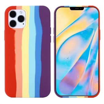 Flydende Silikone Rainbow Painting Telefon Cover Shell til iPhone 11