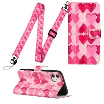 Pattern Printing Leather Case with Adjustable Lanyard for iPhone 11  Stand Cover