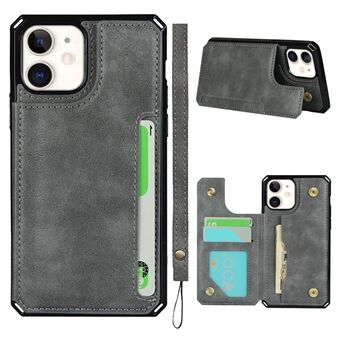 For iPhone 11  Button Flip PU Leather Coated TPU Wallet Phone Shell