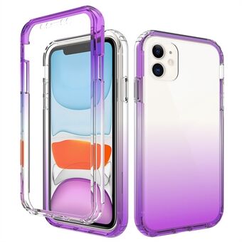 Anti-ridse Aftagelig 2-i-1 Transparent Gradient Color Clear TPU + PC Shell til iPhone 11 