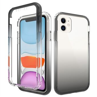 Anti-ridse Aftagelig 2-i-1 Transparent Gradient Color Clear TPU + PC Shell til iPhone 11 