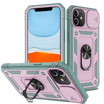 Ring Kickstand PC + TPU Slagfast Bumpers Armor Protective Case med Slide Camera Linse Protection til iPhone 11 