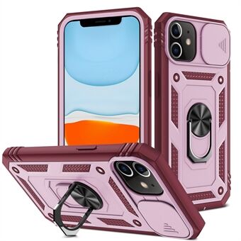 Ring Kickstand PC + TPU Slagfast Bumpers Armor Protective Case med Slide Camera Linse Protection til iPhone 11 