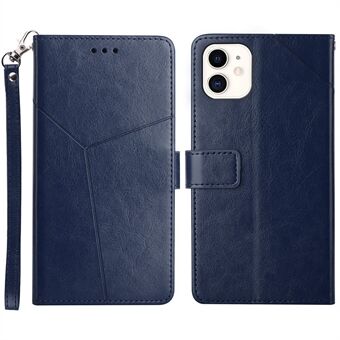 Flip Cover PU læder telefontaske Stilfuld Y-formet linje prægning tegnebog Shell Stand Design til iPhone 11 