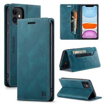 AUTSPACE A01-serien RFID-blokerende tegnebog Retro mat læder telefontaske til iPhone 11 6.1 tommer