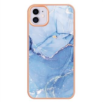 Til iPhone 11 6,1 tommer YB IMD Series-16 Style E marmormønster etui 2,0 mm TPU galvaniseret IMD Anti-ridse telefoncover Support Trådløs opladning