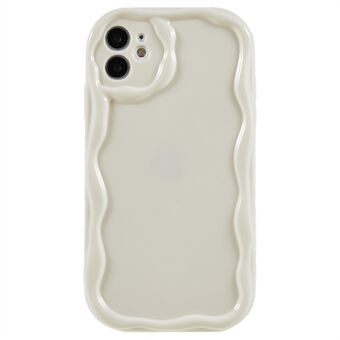 Til iPhone 11 6,1 tommer Glossy Wave Design Blød TPU mobiltaske Stødsikker bagcover - hvid
