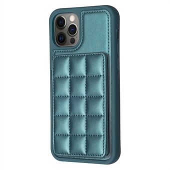 Style-BF24 Til iPhone 11 Grid Design PU-læderbelagt TPU-etui Kortholder Kickstand Telefoncover