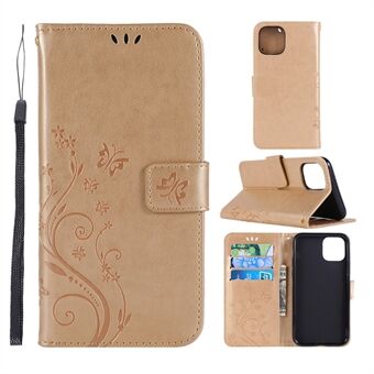 Imprint Butterfly Leather Wallet Cell Cover for iPhone 11 Pro  (2019)