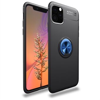 LENUO for iPhone 11 Pro  (2019) Metal Ring Bracket Built-in Magnetic Metal Sheet TPU Cover Casing