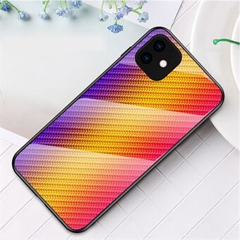 Carbon Fiber Texture Tempered Glass + PC + TPU Hybrid Casing for iPhone 11 Pro  (2019)