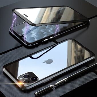 LUPHIE Tosidet magnetisk adsorptionsmetalstelefon etui til iPhone 11 Pro 5,8 tommer