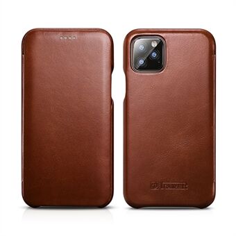 ICARER Genuine Leather Curved Screen Folio Flip Phone Case for iPhone 11 Pro