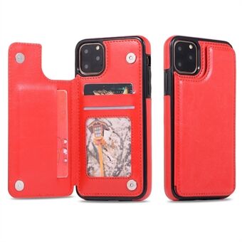 Crazy Horse Lædercoated TPU-telefoncover med kortpladser Kickstand Shell til iPhone 11 Pro 5,8"