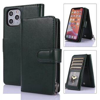 Leather Wallet Stand Cover Case with Zippered Pocket for iPhone 11 Pro 