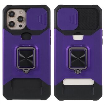 Kameraskyder Drop-resistent Hybrid Telefon Case Cover Shell med kortholder til iPhone 11 Pro 