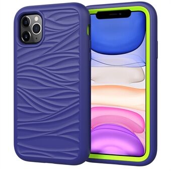 Aftageligt 2-i-1 PC + Silikone Telefoncover med Anti-Slip Wave Texture Flerfarvet telefoncover til iPhone 11 Pro 