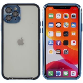 Til iPhone 11 Pro  anti-ridse aluminiumslegering stødfangerramme + gennemsigtigt mat telefoncover Shell med kameralinsebeskytter