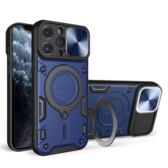 Til iPhone 11 Pro Roterbart Kickstand Beskyttelsescover PC + TPU telefonetui med skydekameralåg