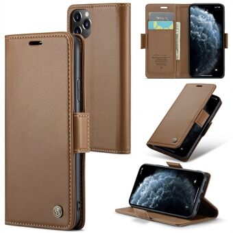 CASEME 023 Series Stand Læder Telefontaske til iPhone 11 Pro , RFID Blocking Litchi Texture Wallet Cover