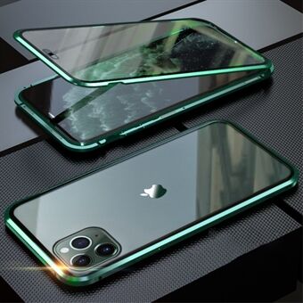 Fuldt dækkende magnetisk metalramme + telefoncover i hærdet glas til Apple iPhone 11 Pro Max 