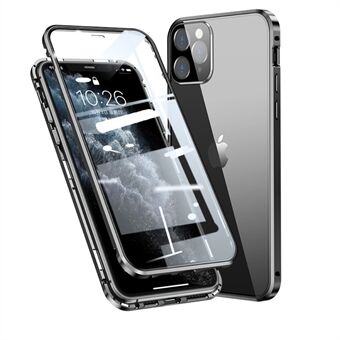 Magnetic Installation Metal Frame + Tempered Glass Full Covering Shell HD Dual Sided Tansparent Tempered Glass for iPhone 11 Pro Max 