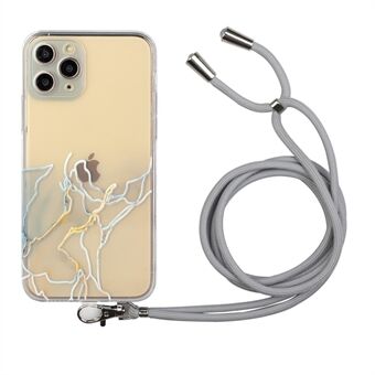 Marmor mønster Fleksibel TPU taske med justerbar snor til iPhone 11 Pro Max 