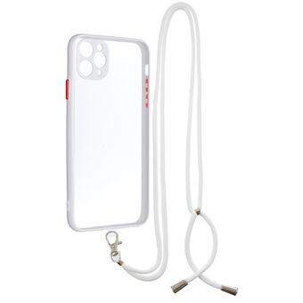 Gennemsigtig TPU + Acryl Combo Hybrid Back Phone Cover Shell med snor til iPhone 11 Pro Max 