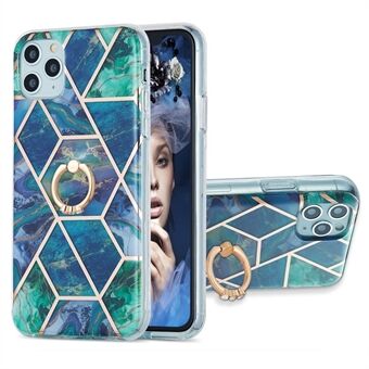 TPU Phone Rotary Kickstand Cover Super Slim 2.0mm Marble Pattern Anti-Drop Electroplating IMD IML Case for iPhone 11 Pro Max 