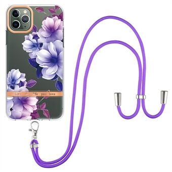 YB IMD Series IML TPU-telefoncover til iPhone 11 Pro Max , anti-drop galvaniseret blomstermønstre telefonbeskyttelsescover