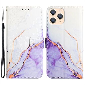 YB Pattern Printing Leather Series-5 for iPhone 11 Pro Max  Marble Pattern Leather Phone Cover Wallet Stand Folio Flip Case