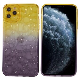 For iPhone 11 Pro Max  Protective Cover, 3D Pebbles Effect Gradient Color Soft TPU Phone Case